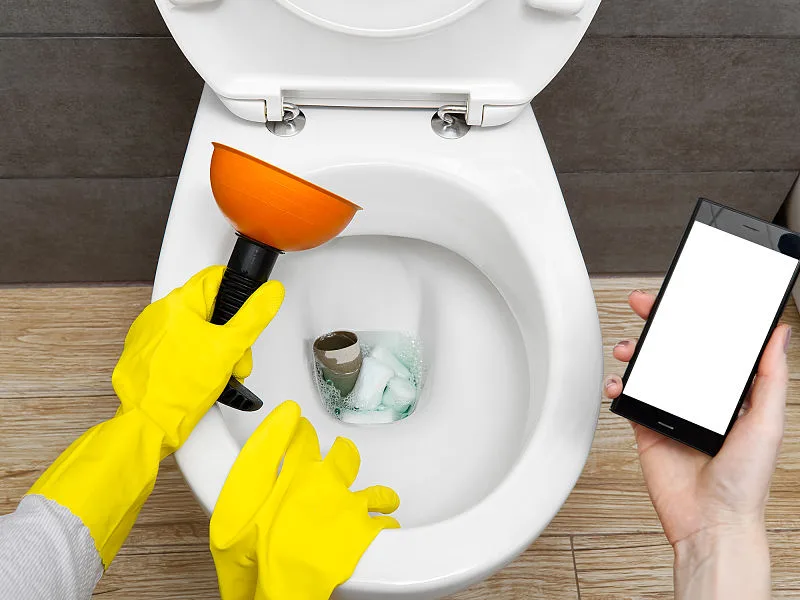 Desentupimento de vaso sanitário — imagem ilustrativa do serviço